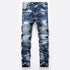 Motorcycle Casual Straight Pants Men's Jeans Mid Waisted Jeans